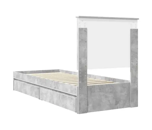 Laos Voodi Peaga Sahtliga Betoonhall 75 X 190 Cm Tehispuit