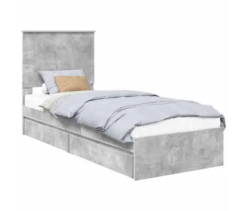 Laos Voodi Peaga Sahtliga Betoonhall 75 X 190 Cm Tehispuit