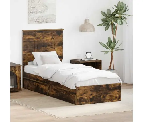 Saugos Lova Rūkyta Ąžuolas 75 X 190 Cm Apdirbta Mediena