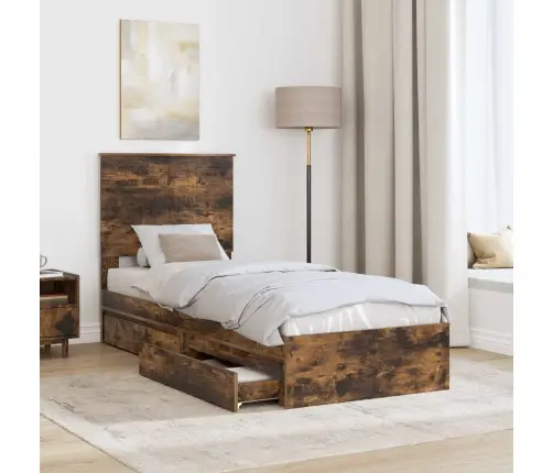 Saugos Lova Rūkyta Ąžuolas 75 X 190 Cm Apdirbta Mediena