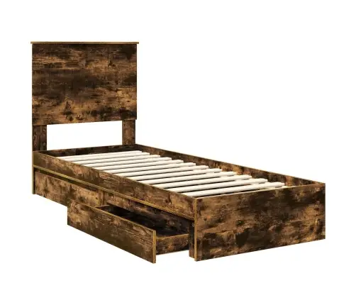 Saugos Lova Rūkyta Ąžuolas 75 X 190 Cm Apdirbta Mediena