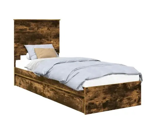 Saugos Lova Rūkyta Ąžuolas 75 X 190 Cm Apdirbta Mediena