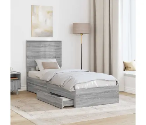 Laos Voodi Peaga Sahtliga Hall Sonoma 75 X 190 Cm Tehispuit