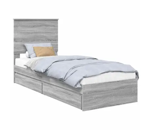 Laos Voodi Peaga Sahtliga Hall Sonoma 75 X 190 Cm Tehispuit