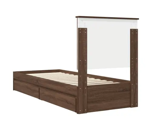 Glabāšanas Gulta Brūns Ozols 75 X 190 Cm Inženierijas Koks Vidaxl