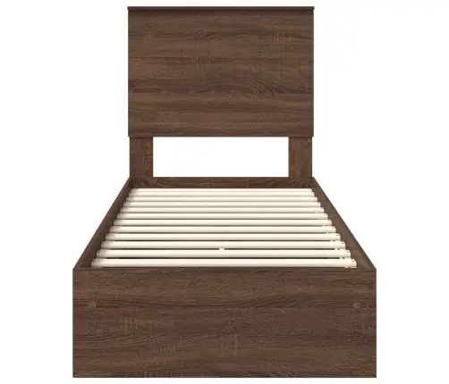 Glabāšanas Gulta Brūns Ozols 75 X 190 Cm Inženierijas Koks Vidaxl