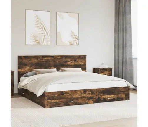 Lovos Rėmas Rūkyta Ąžuolas 200 X 200 Cm Apdirbta Mediena