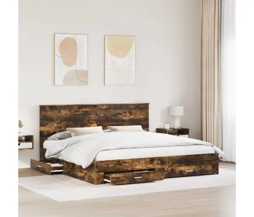 Lovos Rėmas Rūkyta Ąžuolas 200 X 200 Cm Apdirbta Mediena