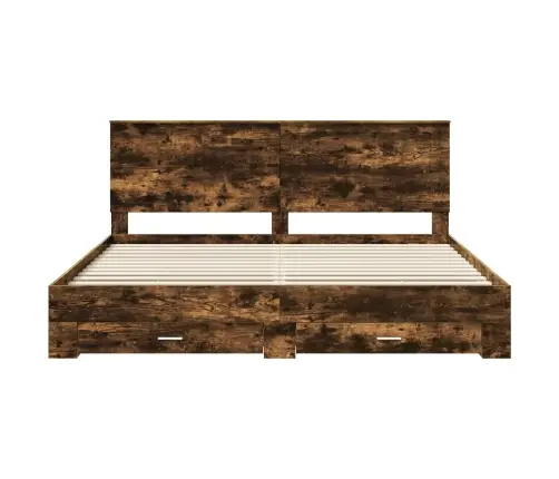 Lovos Rėmas Rūkyta Ąžuolas 200 X 200 Cm Apdirbta Mediena