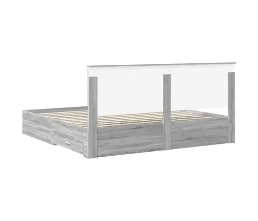 Voodi Raam Peaga Sahtliga Hall Sonoma 200 X 200 Cm Tehispuit