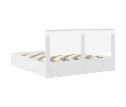 Gultas Rāmis Ar Atvilktni Balts 180 X 200 Cm Inženierijas Koks Vidaxl