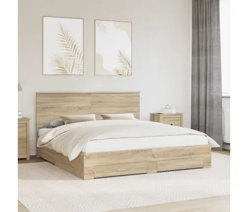 Lovos Rėmas Sonoma Ąžuolas 180 X 200 Cm Apdirbta Mediena