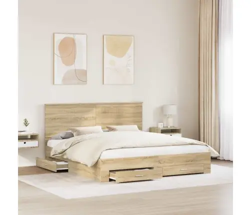 Lovos Rėmas Sonoma Ąžuolas 180 X 200 Cm Apdirbta Mediena