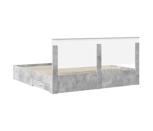 Lovos Rėmas Betono Pilka 180 X 200 Cm Apdirbta Mediena