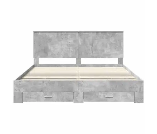 Lovos Rėmas Betono Pilka 180 X 200 Cm Apdirbta Mediena