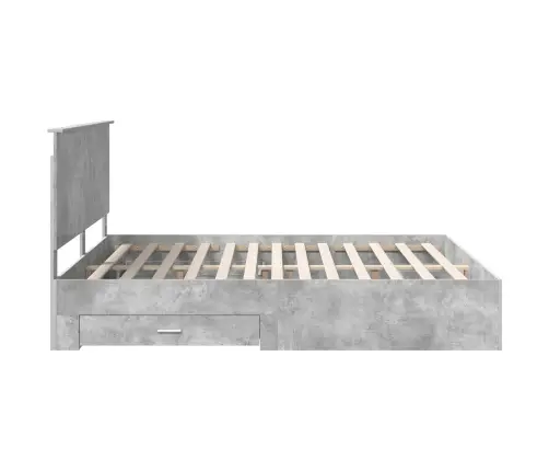 Lovos Rėmas Betono Pilka 180 X 200 Cm Apdirbta Mediena