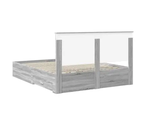 Gultas Rāmis Pelēks Sonoma 160 X 200 Cm Inženierijas Koks Vidaxl