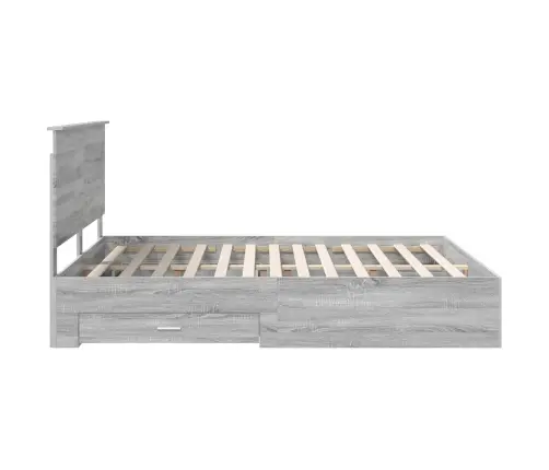 Gultas Rāmis Pelēks Sonoma 160 X 200 Cm Inženierijas Koks Vidaxl