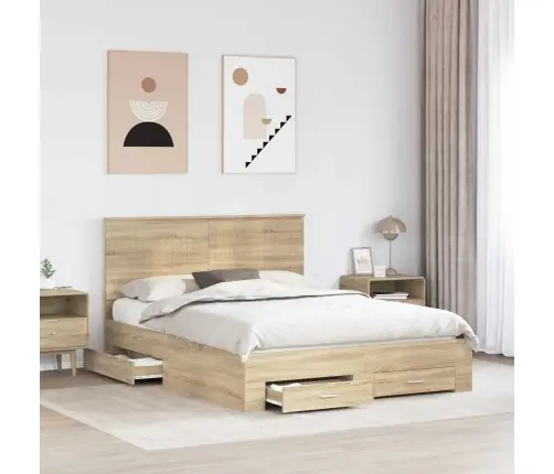 Lovos Rėmas Sonoma Ąžuolas 150 X 200 Cm Apdirbta Mediena