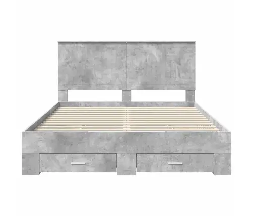 Voodi Raam Peaga Sahtliga Betoonhall 150 X 200 Cm Tehispuit