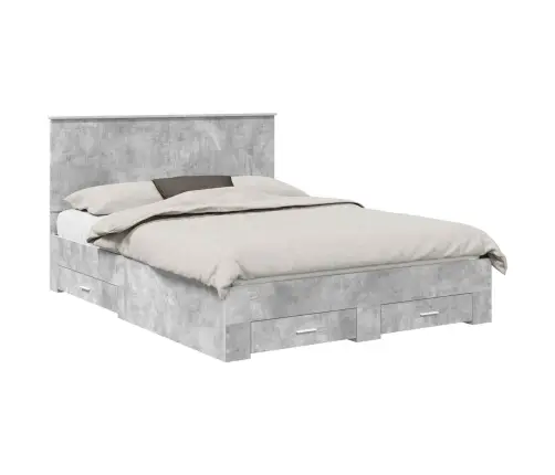 Voodi Raam Peaga Sahtliga Betoonhall 150 X 200 Cm Tehispuit