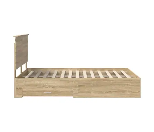 Voodi Raam Peaga Sahtliga Sonoma Tamm 140 X 200 Cm Tehispuit