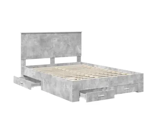 Lovos Rėmas Betono Pilka 135 X 190 Cm Apdirbta Mediena