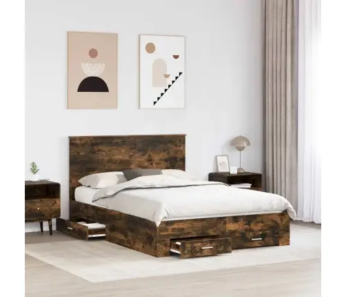 Lovos Rėmas Rūkyta Ąžuolas 135 X 190 Cm Apdirbta Mediena