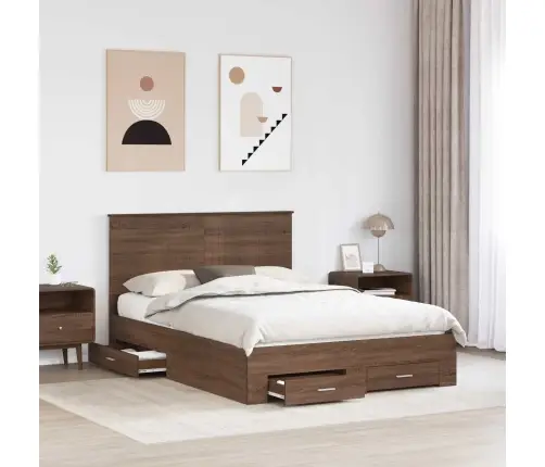 Lovos Rėmas Su Galvūgalio Rudos Ąžuolo Ir Sidabro 135 X 190 Cm