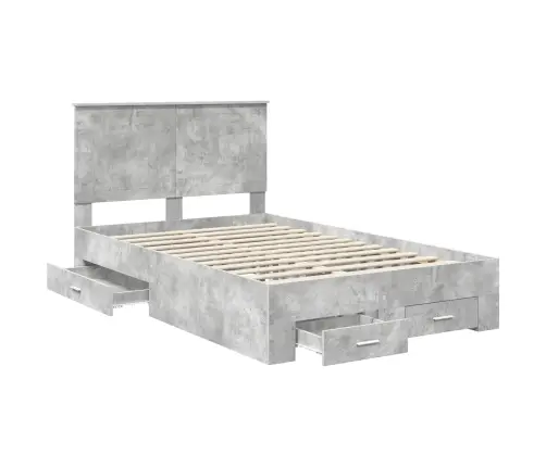 Voodi Raam Peaga Sahtliga Betoonhall 120 X 200 Cm Tehispuit