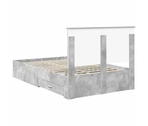 Voodi Raam Peaga Sahtliga Betoonhall 120 X 200 Cm Tehispuit