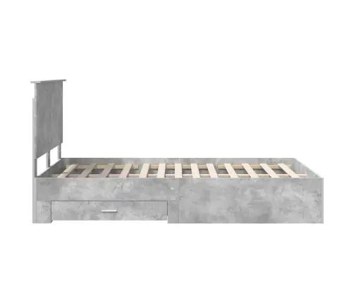 Voodi Raam Peaga Sahtliga Betoonhall 120 X 200 Cm Tehispuit