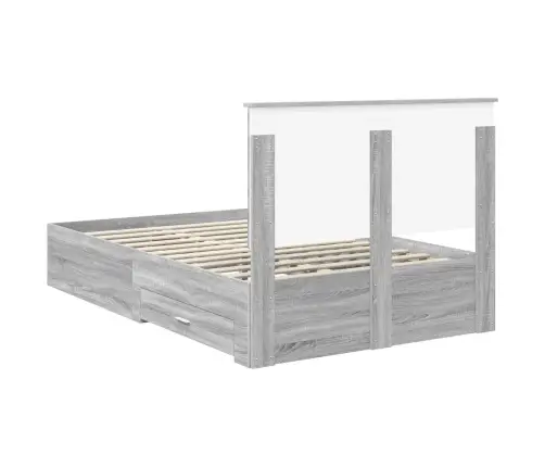 Gultas Rāmis Pelēks Sonoma 120 X 200 Cm Inženierijas Koks Vidaxl