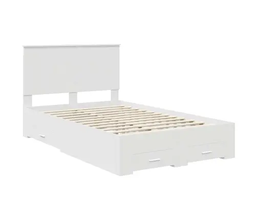 Gultas Rāmis Ar Atvilktni Balts 120 X 190 Cm Inženierijas Koks Vidaxl