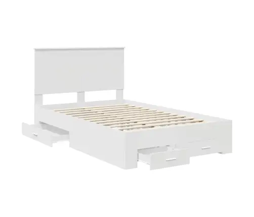 Gultas Rāmis Ar Atvilktni Balts 120 X 190 Cm Inženierijas Koks Vidaxl