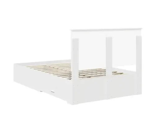 Gultas Rāmis Ar Atvilktni Balts 120 X 190 Cm Inženierijas Koks Vidaxl