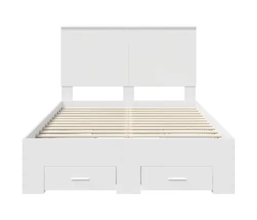 Gultas Rāmis Ar Atvilktni Balts 120 X 190 Cm Inženierijas Koks Vidaxl