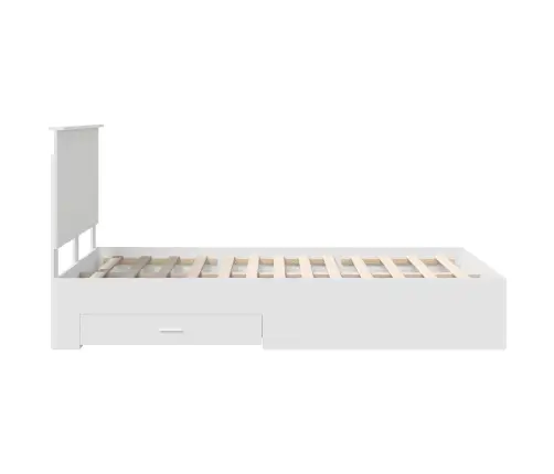 Gultas Rāmis Ar Atvilktni Balts 120 X 190 Cm Inženierijas Koks Vidaxl