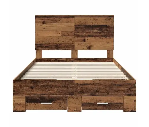 Gultas Rāmis Vecs Koks 120 X 190 Cm Inženierijas Koks Vidaxl