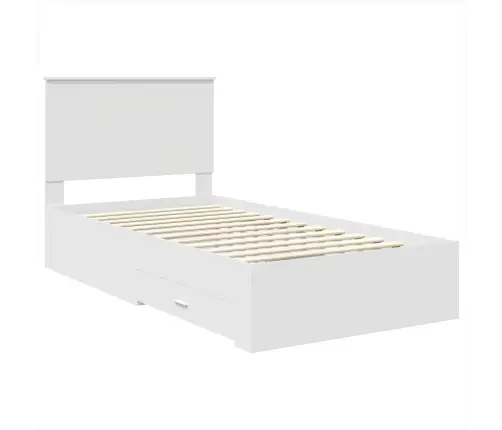 Gultas Rāmis Ar Atvilktni Balts 100 X 200 Cm Inženierijas Koks Vidaxl