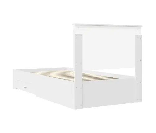 Gultas Rāmis Ar Atvilktni Balts 100 X 200 Cm Inženierijas Koks Vidaxl