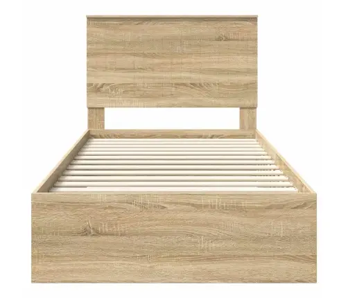 Gultas Rāmis Sonoma Ozols 100 X 200 Cm Inženierijas Koks Vidaxl