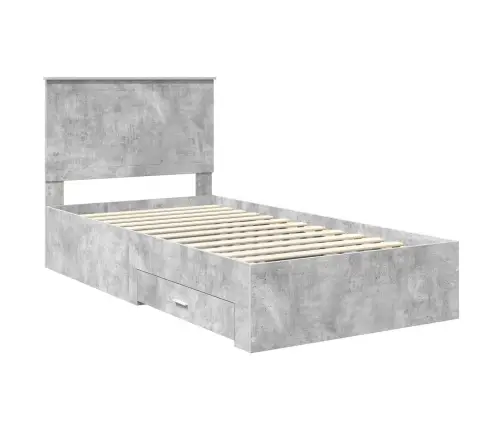 Voodi Raam Peaga Sahtliga Betoonhall 100 X 200 Cm Tehispuit