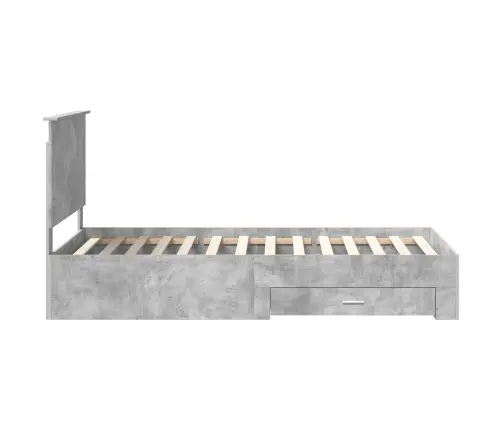 Voodi Raam Peaga Sahtliga Betoonhall 100 X 200 Cm Tehispuit