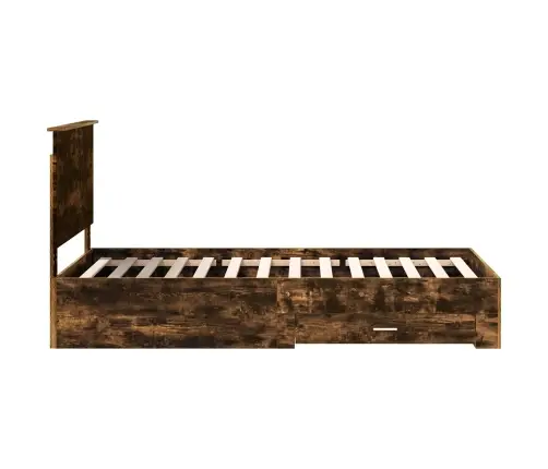 Voodi Raam Peaga Suitsetatud Tamm 100 X 200 Cm Tehispuit