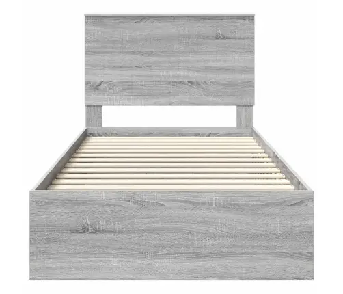 Gultas Rāmis Pelēks Sonoma 100 X 200 Cm Inženierijas Koks Vidaxl