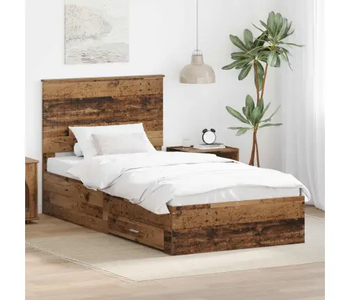 Gultas Rāmis Vecs Koks 100 X 200 Cm Inženierijas Koks Vidaxl