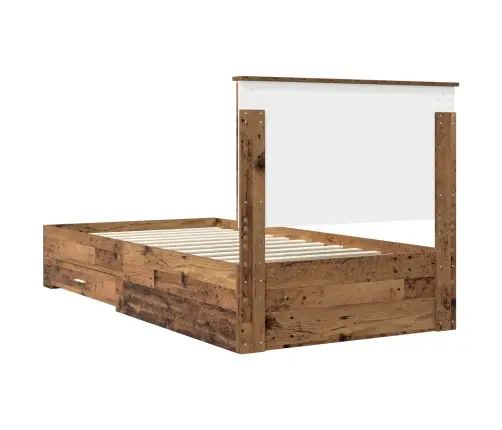 Gultas Rāmis Vecs Koks 100 X 200 Cm Inženierijas Koks Vidaxl