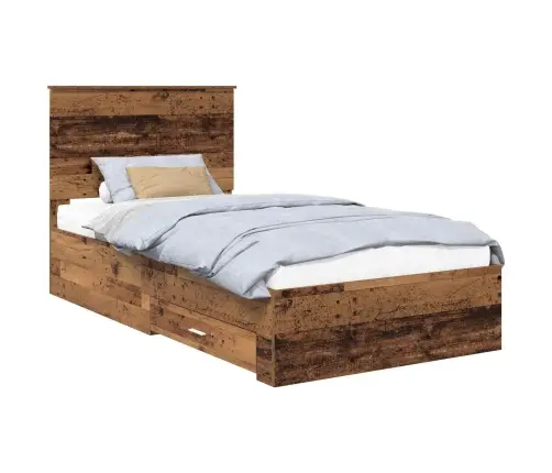 Gultas Rāmis Vecs Koks 100 X 200 Cm Inženierijas Koks Vidaxl