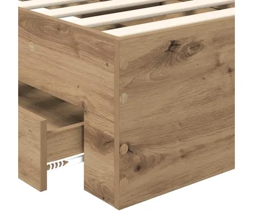 Gultas Rāmis Artisānā Ozols 100 X 200 Cm Inženierijas Koks Vidaxl